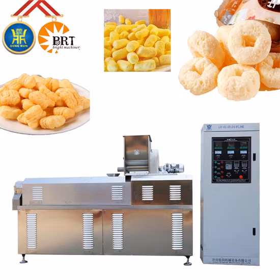 Twin Screw Extruded Corn Puff Chocolate Filling Snack Food Making Extruder Machine Processing Equipment Line